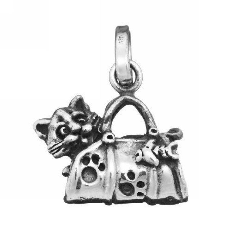 Giovanni Raspini charm Gatto in Borsa argento 925 8063 - Gioielleria Capodagli