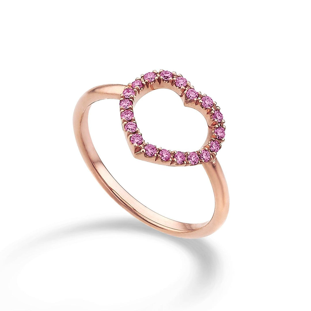 Golay Anello Cuore Medio Con Zaffiri Pink - Capodagli 1937