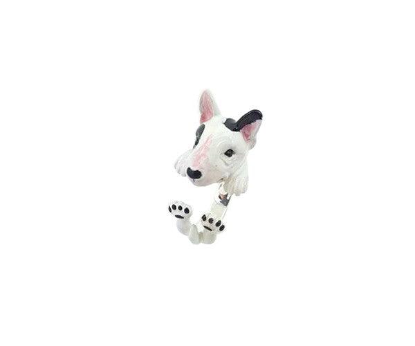 Idandi anello Cane Bull Terrier argento 925 e smalto BULL TERRIER B/N - Gioielleria Capodagli