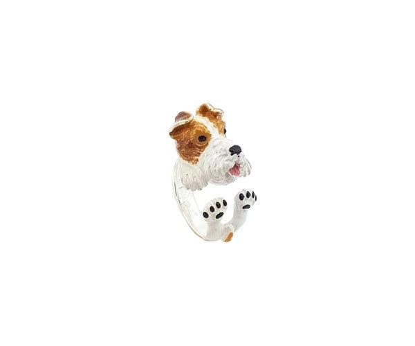 Idandi anello Cane Fox Terrier argento 925 e smalto FOX TERRIER - Gioielleria Capodagli