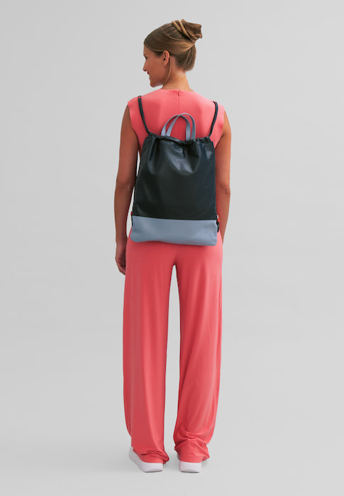 DuDu حقيبة ظهر جلدية للمرأة حقيبة أزياء رياضية مع الرباط وحقيبة الكتف رقيقة من الجلد