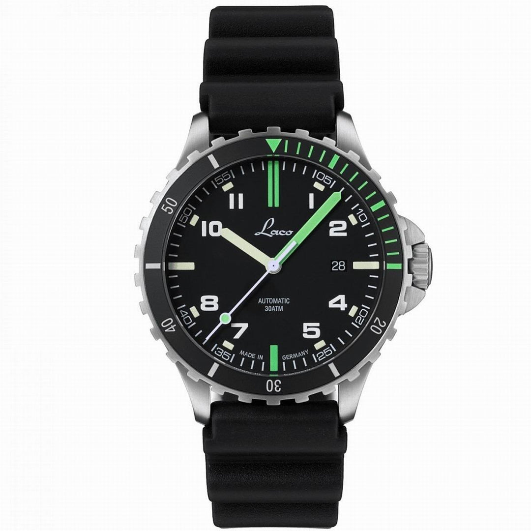 Laco 1925 orologio Sport Watch Amazonas 42mm nero automatico acciaio 862107 - Gioielleria Capodagli