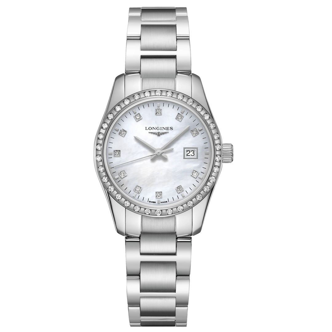 Longines orologio Conquest Classic 29,5mm madreperla diamanti quarzo acciaio L2.286.0.87.6 - Capodagli 1937