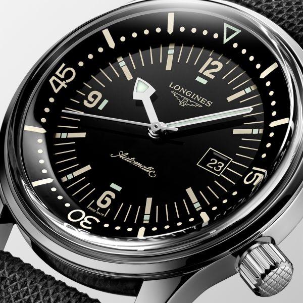 Longines orologio The Longines Legend Diver Watch 36mm nero automatico acciaio L3.374.4.50.0 - Capodagli 1937