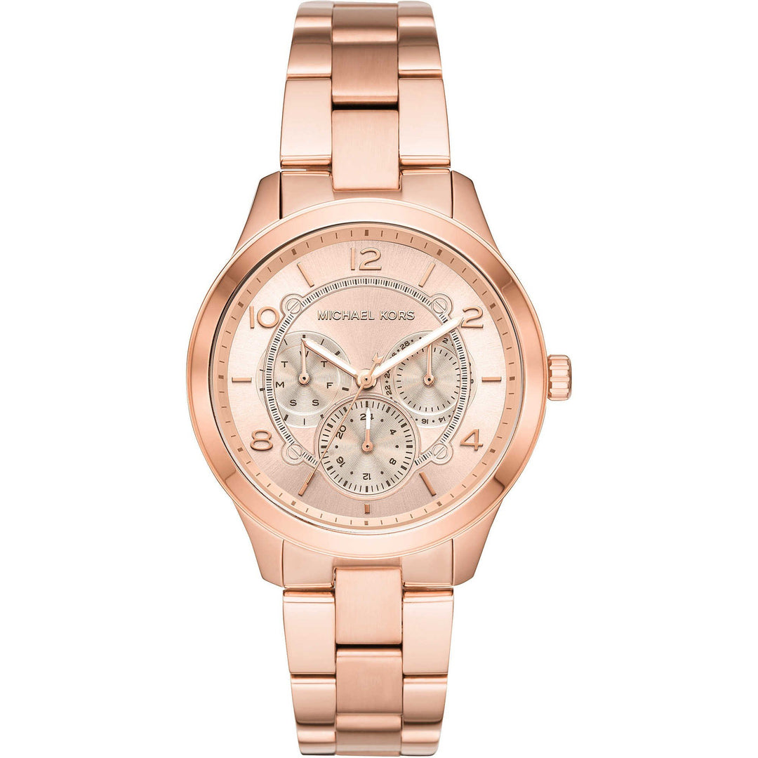 Michael Kors orologio multifunzione Runway 38mm donna rosa acciaio finitura PVD oro rosa MK6589 - Gioielleria Capodagli