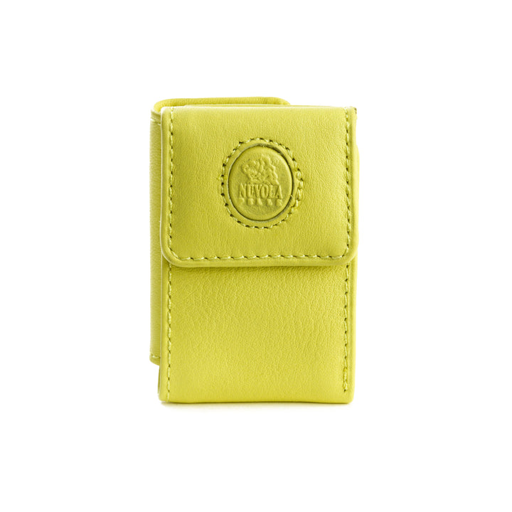 محفظة Nuvola Pelle Mini مع محفظة عملات معدنية للرجال من الجلد الطبيعي مع زر إغلاق وحامل للأوراق النقدية