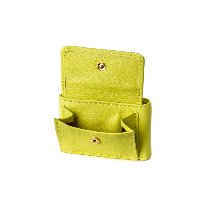 محفظة Nuvola Pelle Mini مع محفظة عملات معدنية للرجال من الجلد الطبيعي مع زر إغلاق وحامل للأوراق النقدية