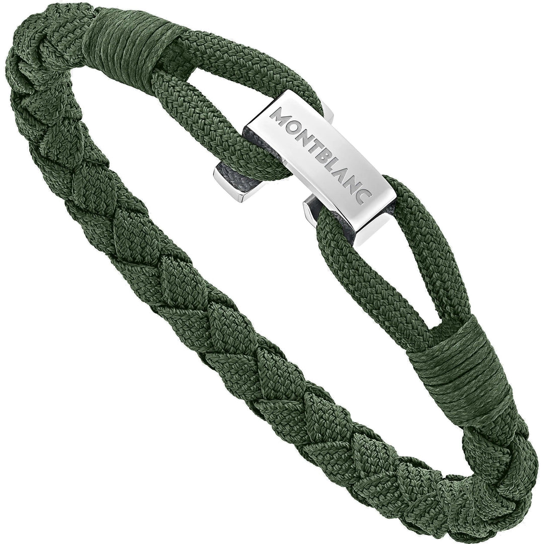 Montblanc bracciale Wrap Me acciaio e nylon verde misura L 12838468 - Capodagli 1937