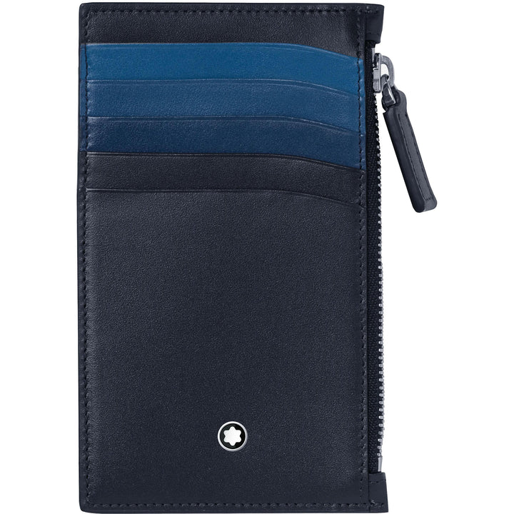 Montblanc custodia tascabile Meisterstück 5 scomparti con cerniera blu navy a gradazione 126217 - Gioielleria Capodagli