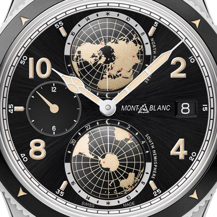 Montblanc orologio 1858 Geosphere Automatic UTC 42mm nero automatico acciaio 117837 - Gioielleria Capodagli