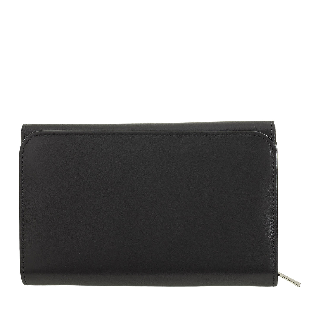 DuDu محفظة نسائية من الجلد الناعم الملون ، حقيبة مع محفظة عملة مفصلية ، حامل بطاقة 12 بطاقة ، متعدد الألوان