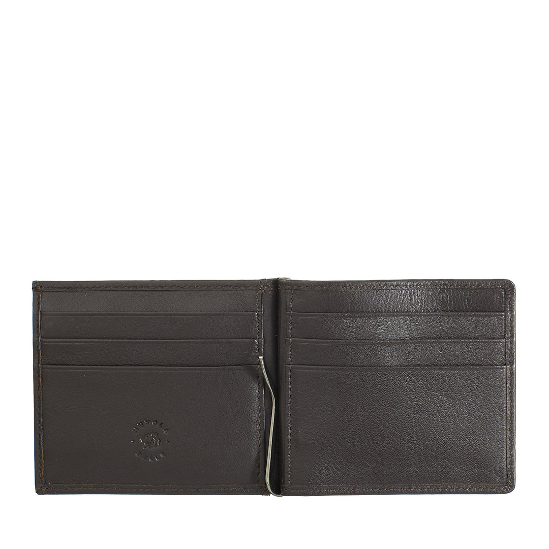 محفظة جلد طبيعي مع محفظة عملة معدنية وجيوب حامل البطاقة