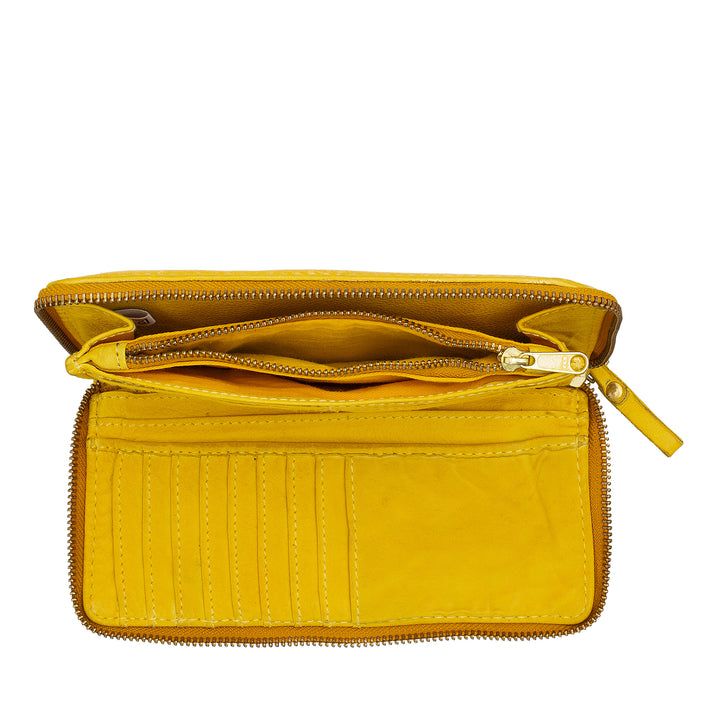 DuDu المحفظة الرمز البريدي المرأة جولة كبيرة خمر حقيبة جلدية متعددة جيوب عملة محفظة