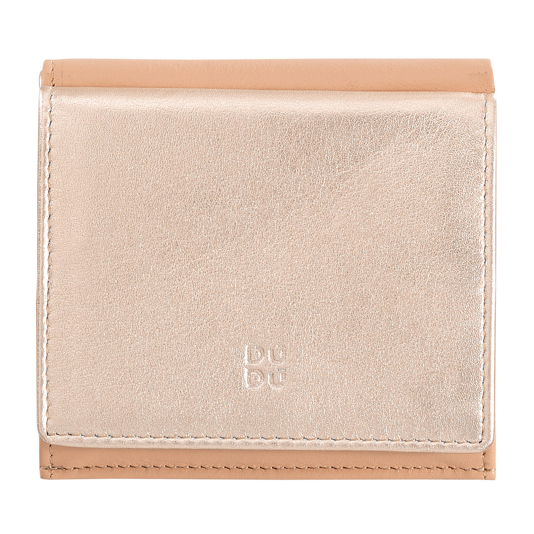DuDu محفظة نسائية صغيرة معدنية جلدية RFID محفظة عملة حامل بطاقات الائتمان والأوراق النقدية