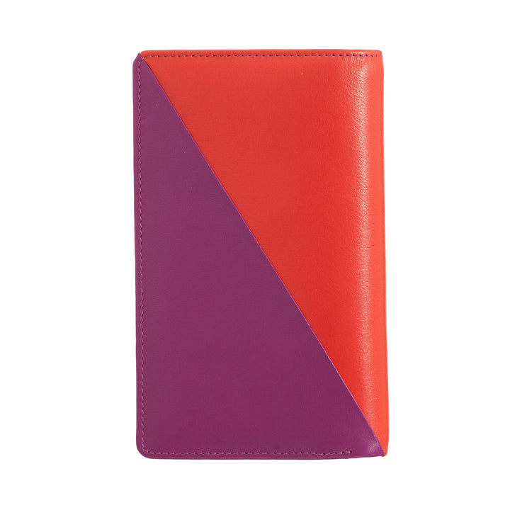DuDu محفظة نسائية ملونة RFID متعددة الألوان مع محفظة عملة مفصلية ، جيوب حامل البطاقة وبطاقات