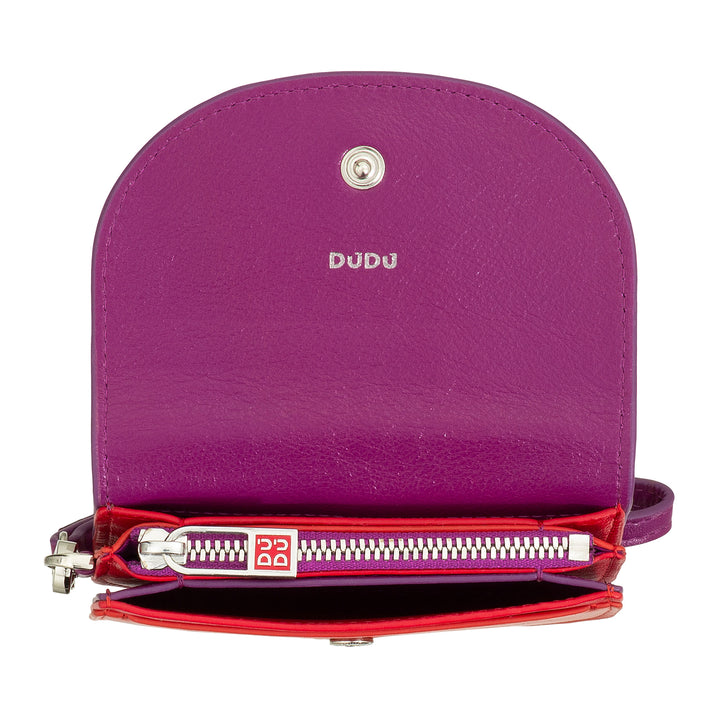 DuDu محفظة المرأة جلدية، محفظة صغيرة ملونة عملة محفظة الأوراق النقدية بطاقات مع حزام