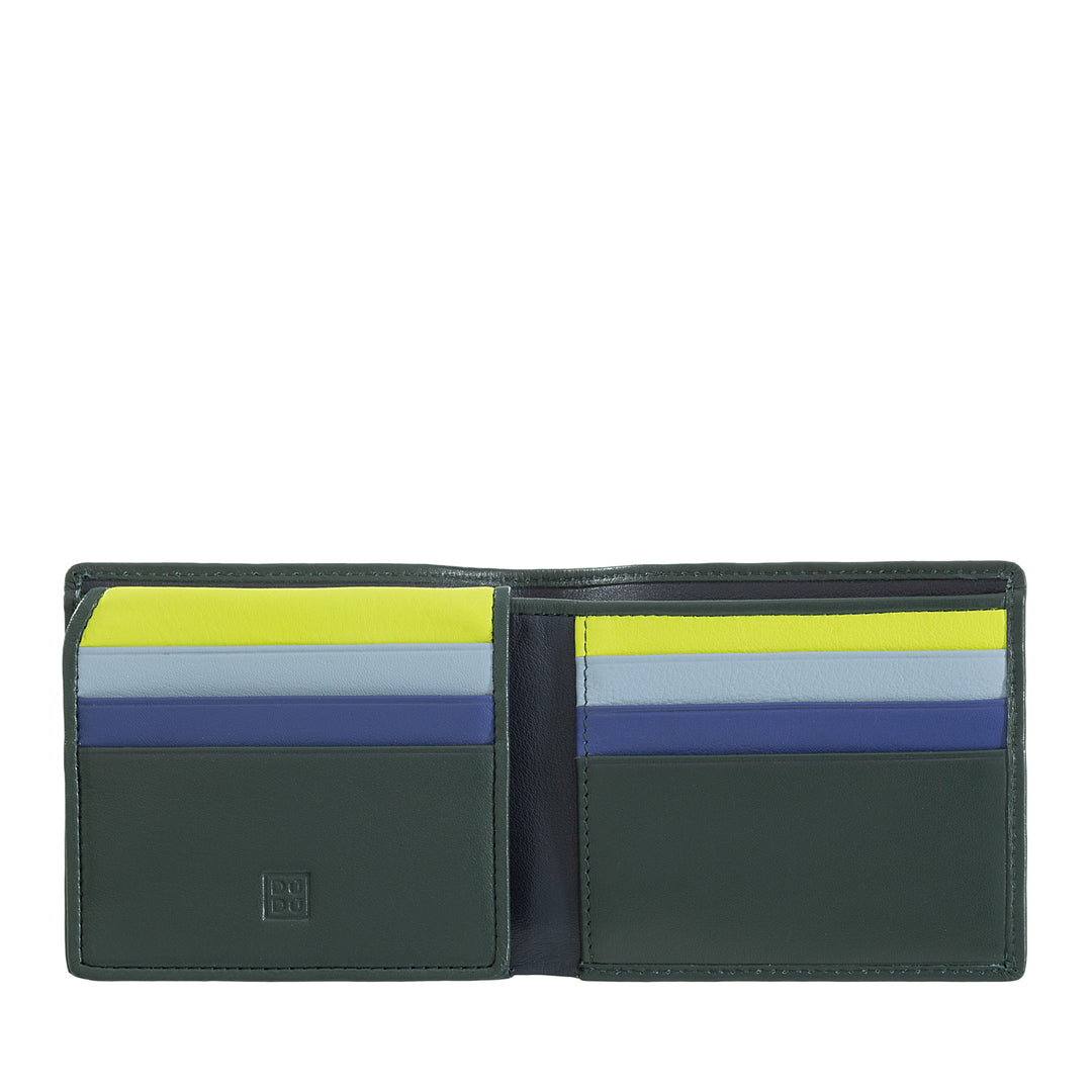 DuDu محفظة رجالية صغيرة RFID متعدد الألوان الجلود حامل بطاقة بطاقة
