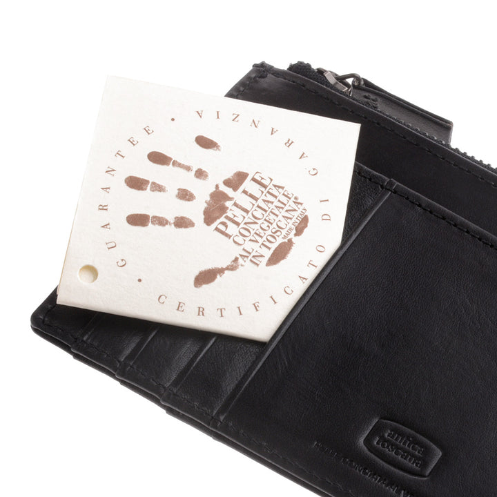 محفظة توسكانا القديمة الرجال سليم جلد طبيعي مع 8 جيوب حامل بطاقة ورقة ورقة ورقة وتقسيم الرمز البريدي محفظة