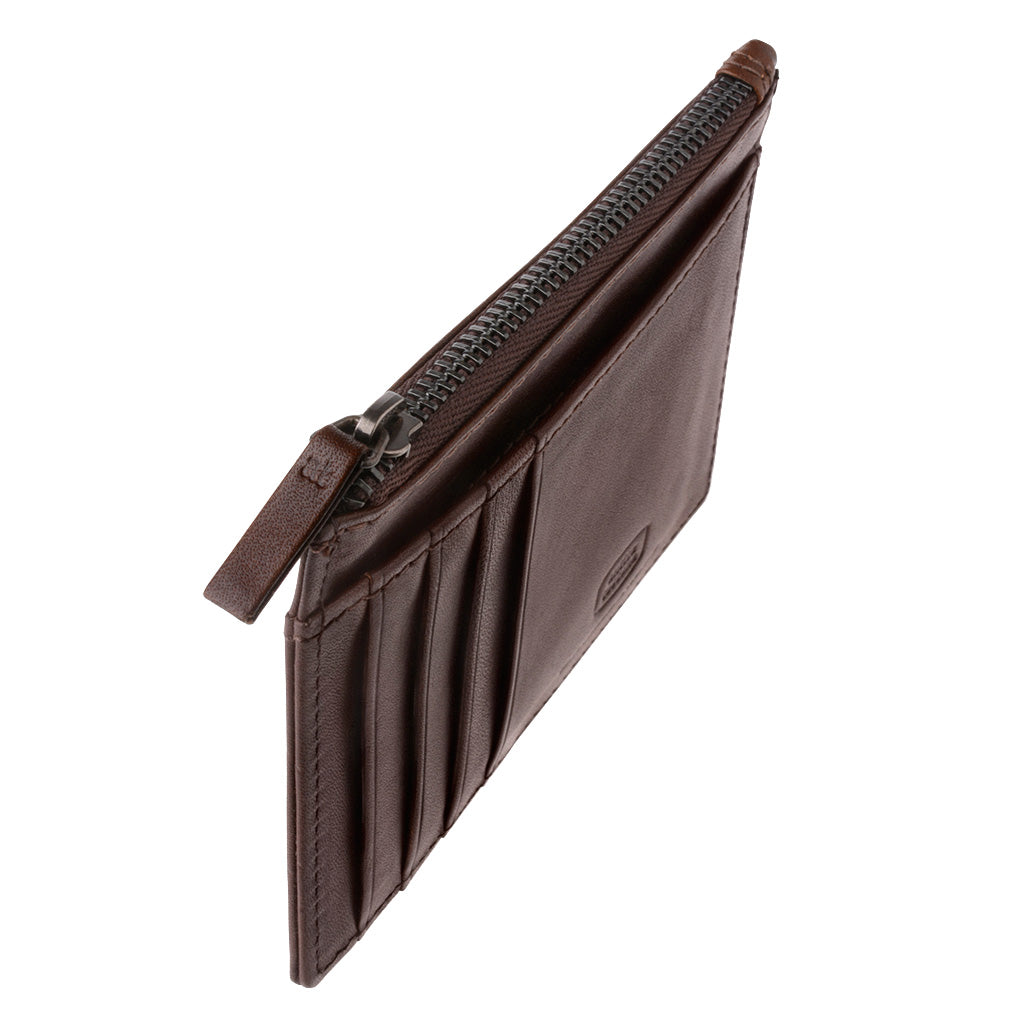 محفظة توسكانا القديمة الرجال سليم جلد طبيعي مع 8 جيوب حامل بطاقة ورقة ورقة ورقة وتقسيم الرمز البريدي محفظة