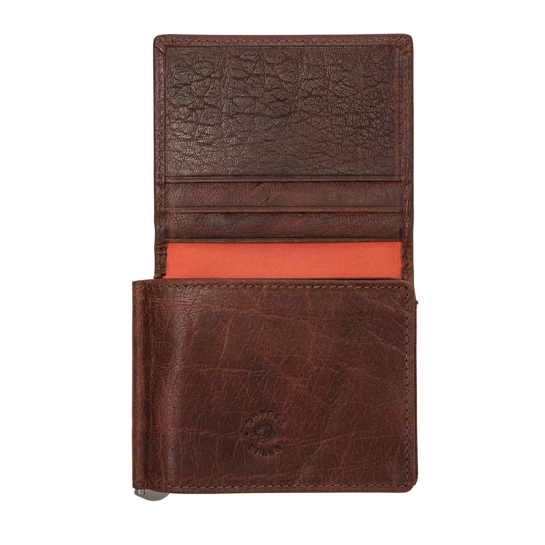 Nuvola Leather Portfolio Man Stopsoldi مع حاملي الأبواب وبطاقات الائتمان توقف الأوراق النقدية Trifold