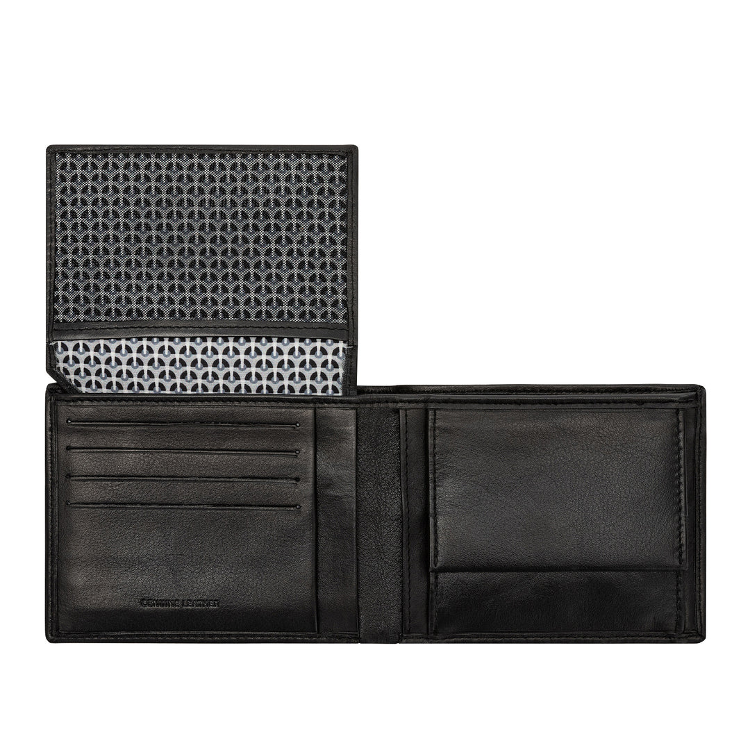 محفظة جلدية للرجال مع محفظة عملة جيب حامل البطاقة الهوية والأوراق النقدية