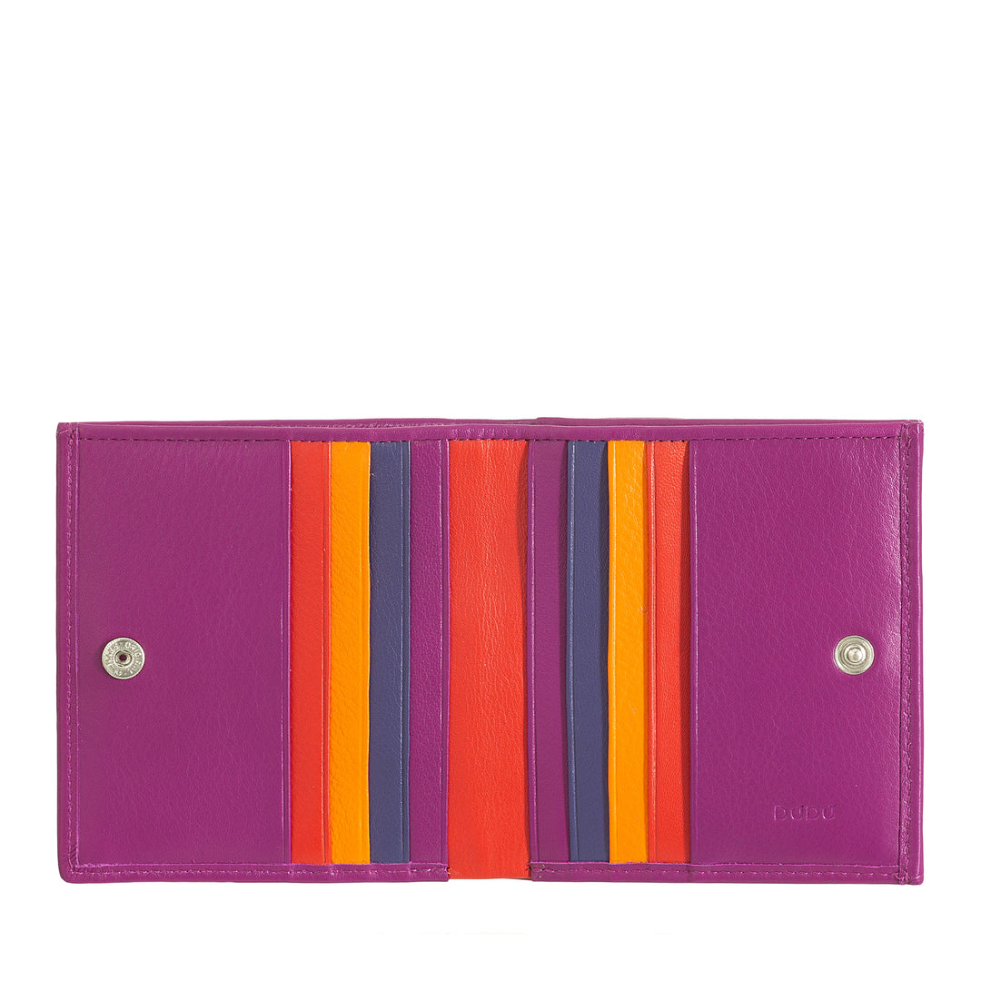 DuDu متعدد الألوان جلدية تتفاعل محفظة حامل البطاقة والعملة
