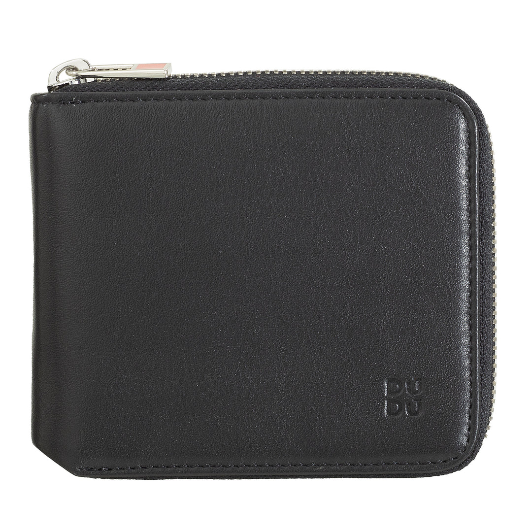 DuDu محفظة رجالية RFID جلدية محفظة مع 6 فتحات بطاقات الرمز البريدي في الهواء الطلق صغيرة