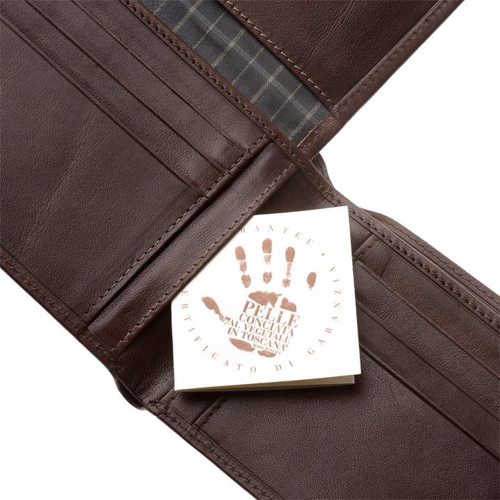 محفظة Antica Toscana للرجال في Vera Italian Leather مع 9 جيوب بطاقة البطاقة وحامل الأوراق النقدية