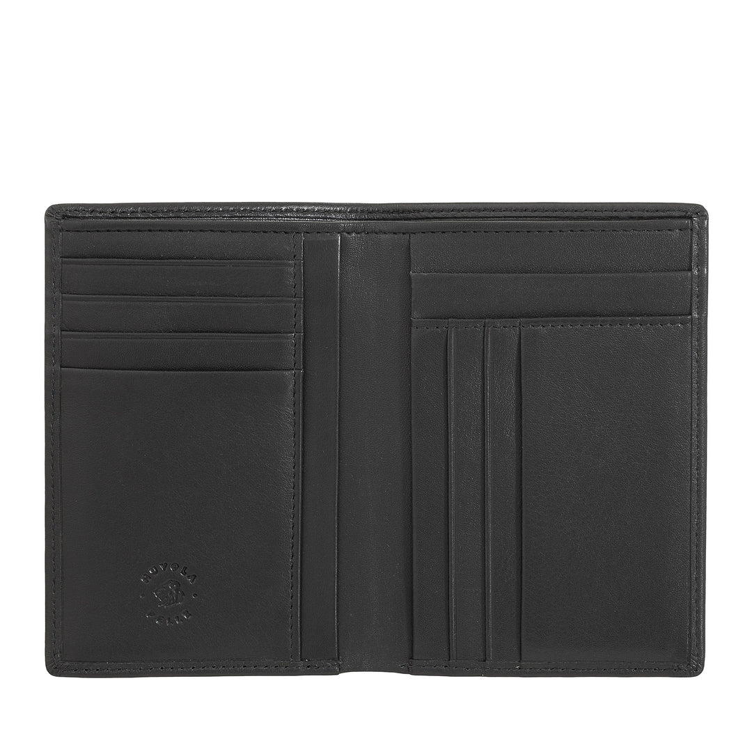 Nuvola Leather Wallet Men في بطاقات تنسيق رفيعة من الجلد النحيف