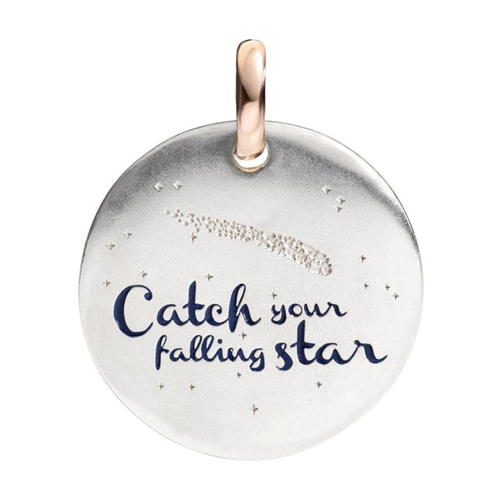 Queriot ciondolo moneta grande Catch Your Falling Star argento 925 oro 9kt F13A03M5342 - Gioielleria Capodagli