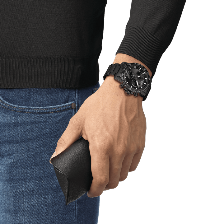 Tissot orologio Supersport Chrono 45,5mm nero quarzo acciaio finitura PVD nero T125.617.33.051.00 - Gioielleria Capodagli
