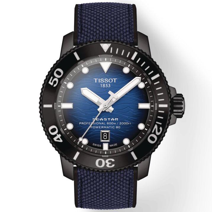 Tissot orologio Seastar 2000 Professional Powermatic 80 Certificato ISO 6425 (2018) 46mm blu acciaio finitura PVD nero automatico T120.607.37.041.00 - Capodagli 1937