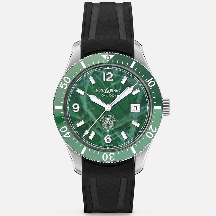Montblanc ساعة 1858 Ice Sea Automatic Date 41mm باللون الأخضر الصلب 129765
