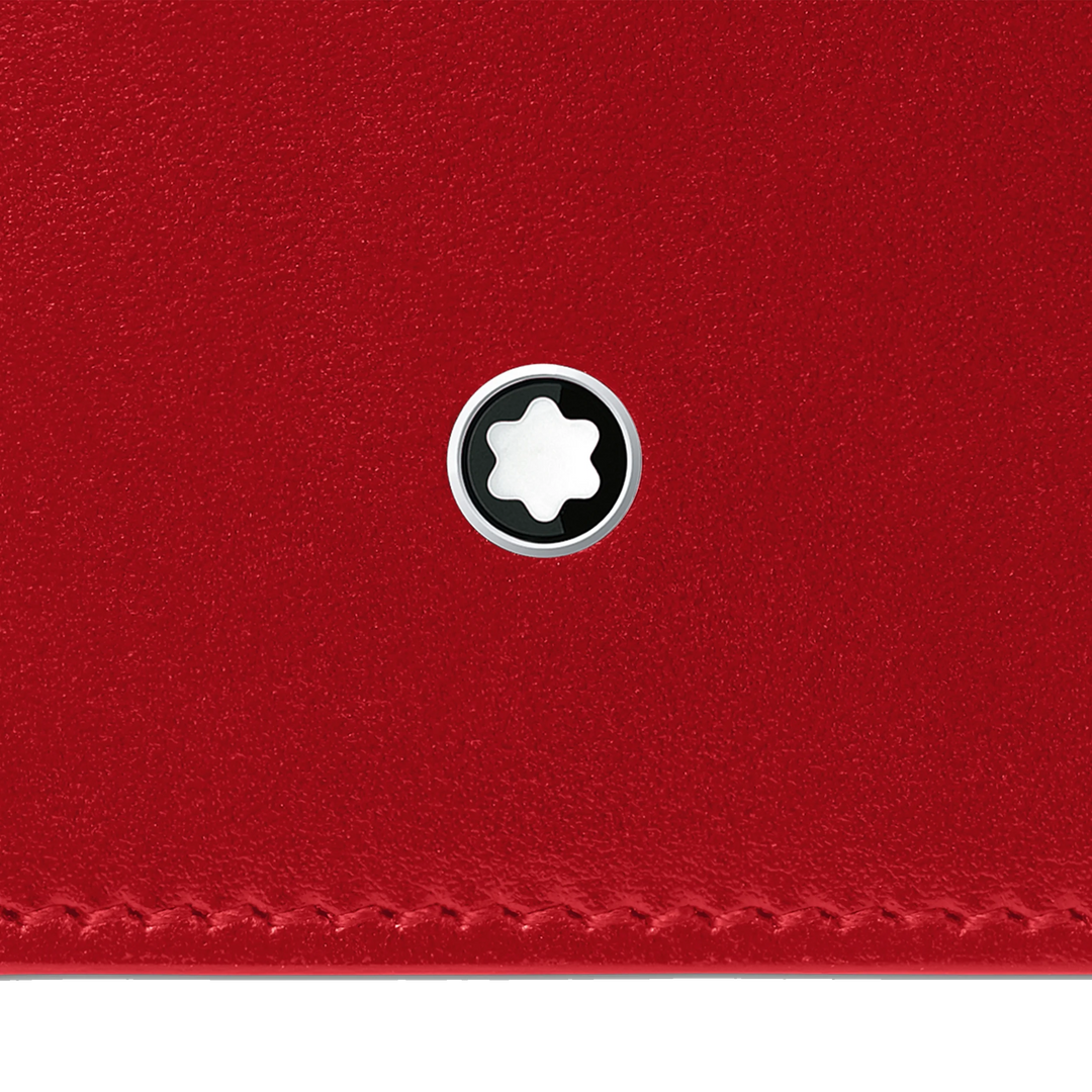 Montblanc محفظة طويلة Meisterst ⁇ ck 15 مقصورات أسود / أحمر 129682