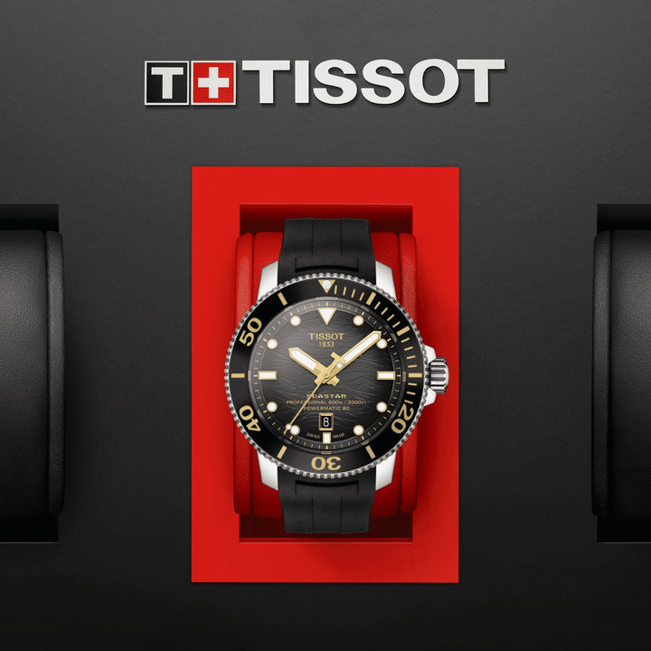 ساعة Tissot Seastar 2000 Professional Powermatic 80 شهادة ISO 6425 (2018) 46 مم رمادي الفولاذ التلقائي T120.607.17.441.01