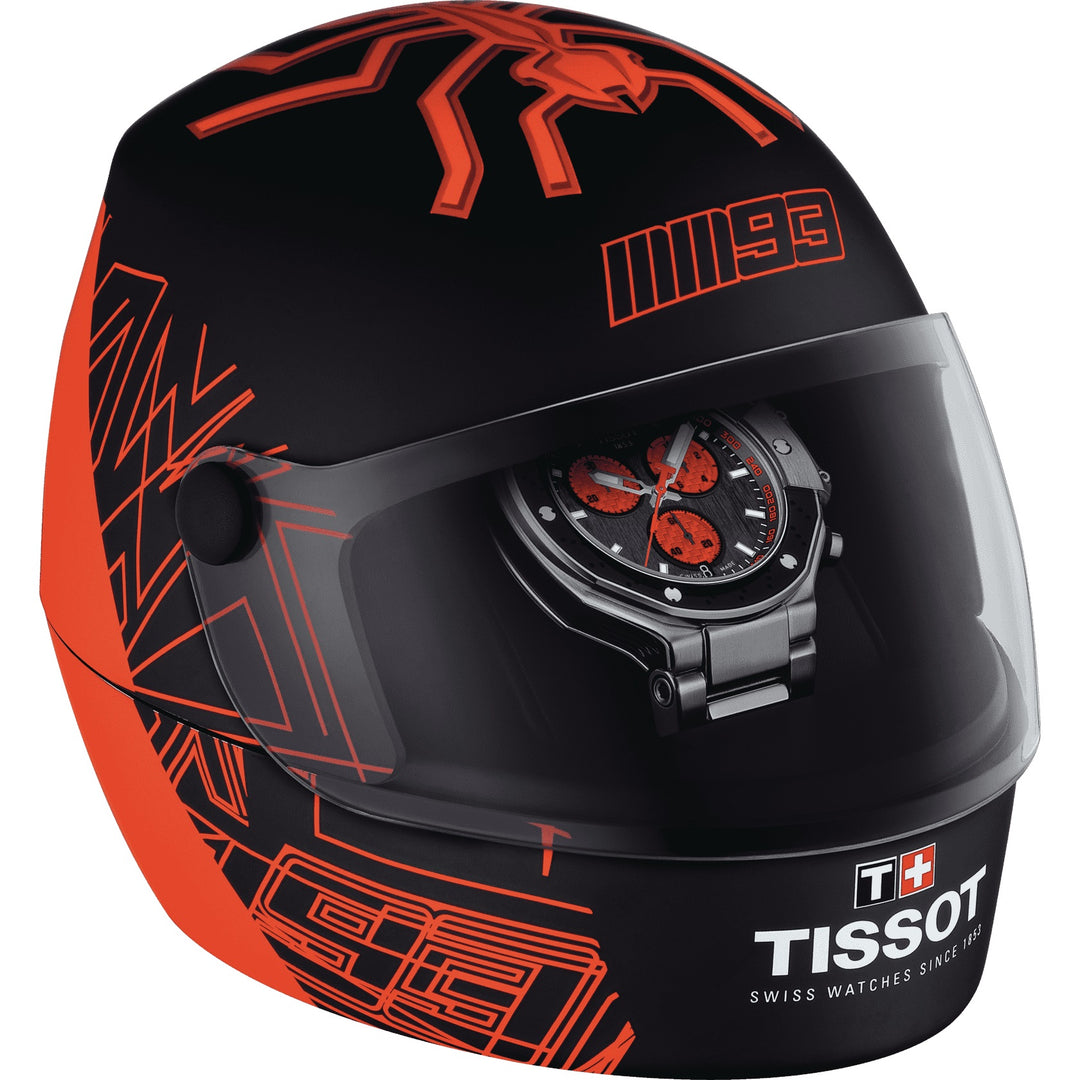 تيسو ووتش T-RACE مارك ماركيس 2022 طبعة محدودة 3993 قطعة 45MM الأسود الكوارتز الصلب T141.417.11.051.00