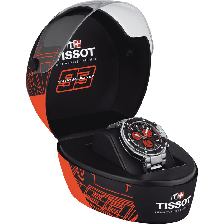 تيسو ووتش T-RACE مارك ماركيس 2022 طبعة محدودة 3993 قطعة 45MM الأسود الكوارتز الصلب T141.417.11.051.00