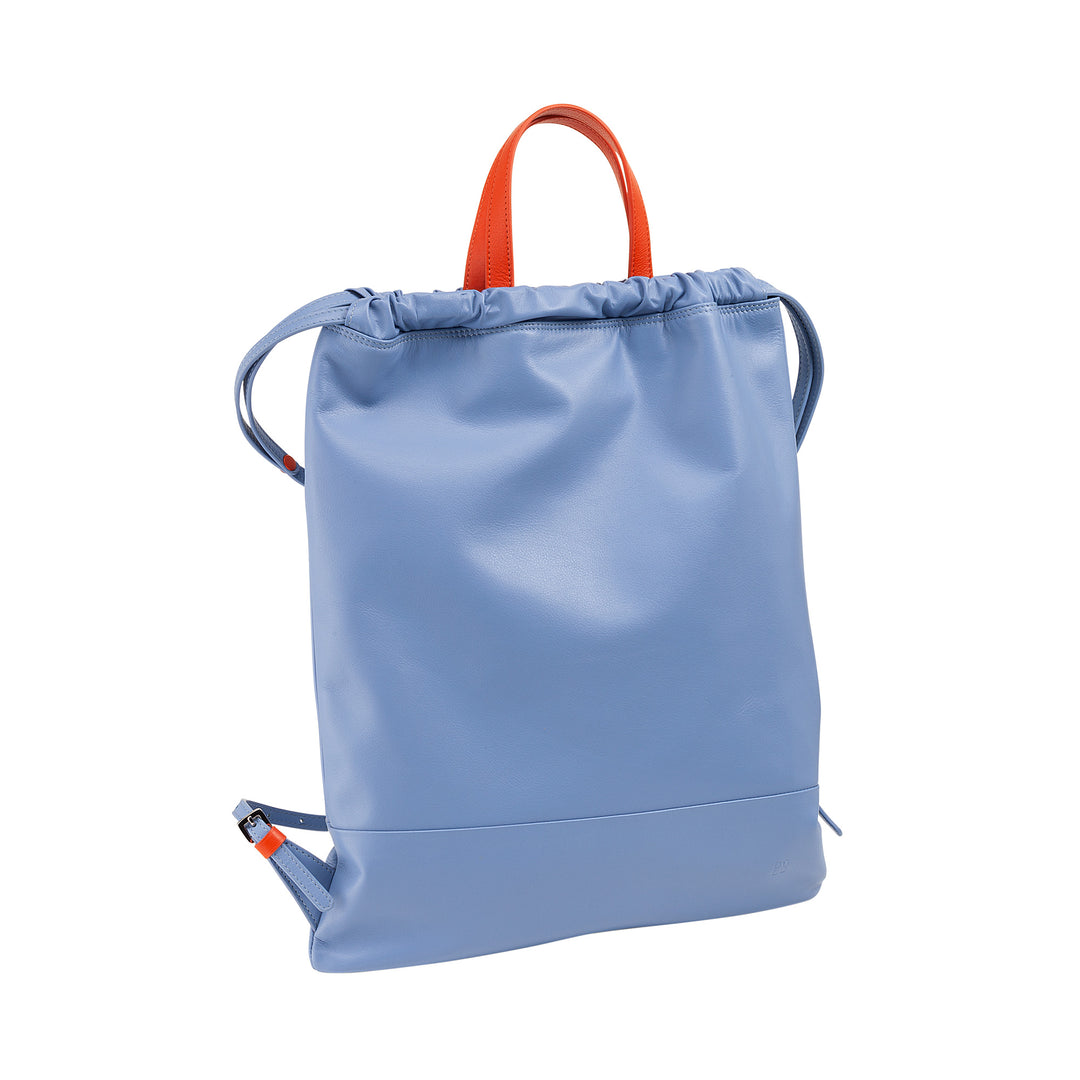 حقيبة دودو في ساكا في جلد لأزياء حقيبة حقيبة حقيبة مع كوليس وأشرطة كتف رقيقة من الجلد