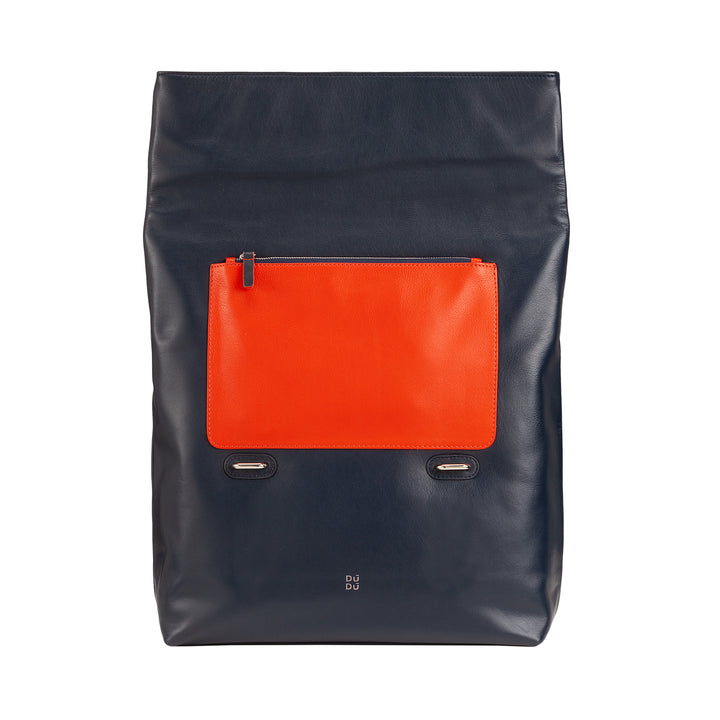 DuDu حقيبة ظهر ملونة جلدية للسيدات ، حقيبة ظهر كبيرة ناعمة 14L Multipokes تصميم رياضي عارضة